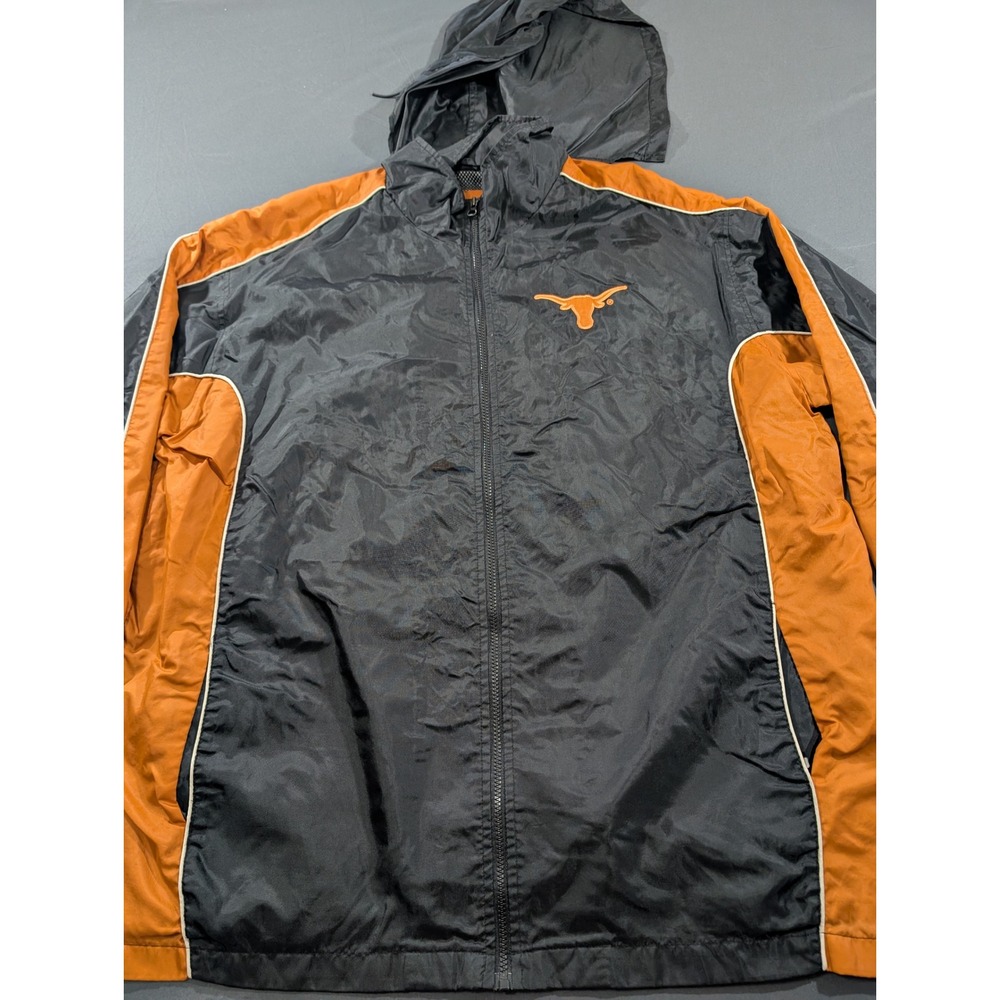 G-III University of Texas Longhorns Windbreaker Jacket XXL Black Orange Full Zip